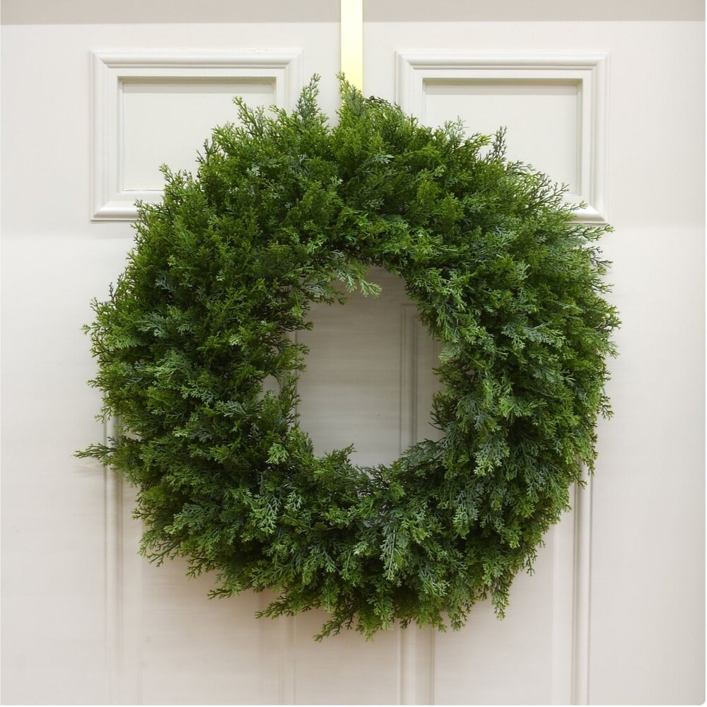 National Tree Company Artificial Christmas Wreath, Green, Arborvitae, 24 Inch
